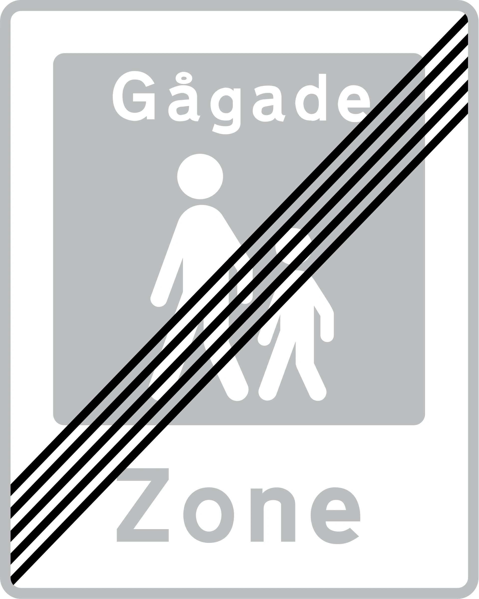 E50 - Ende der Fußgängerzone Verkehrsschild