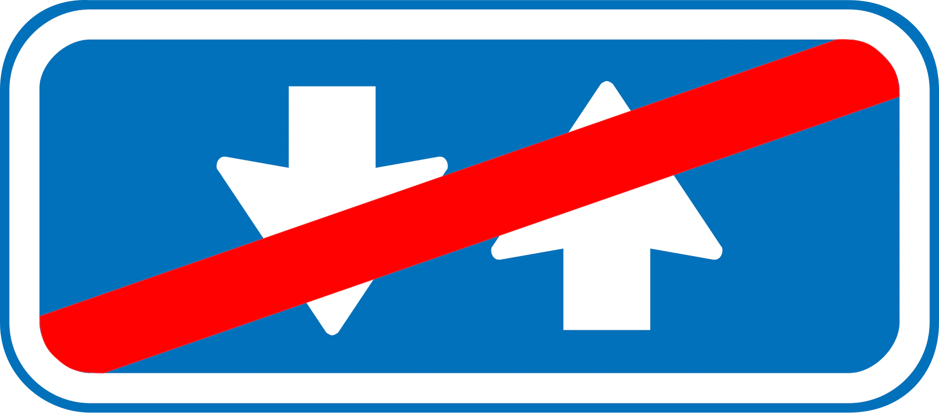 UD21.2 - Ende des Radverkehrs mit Gegenverkehr Verkehrsschild
