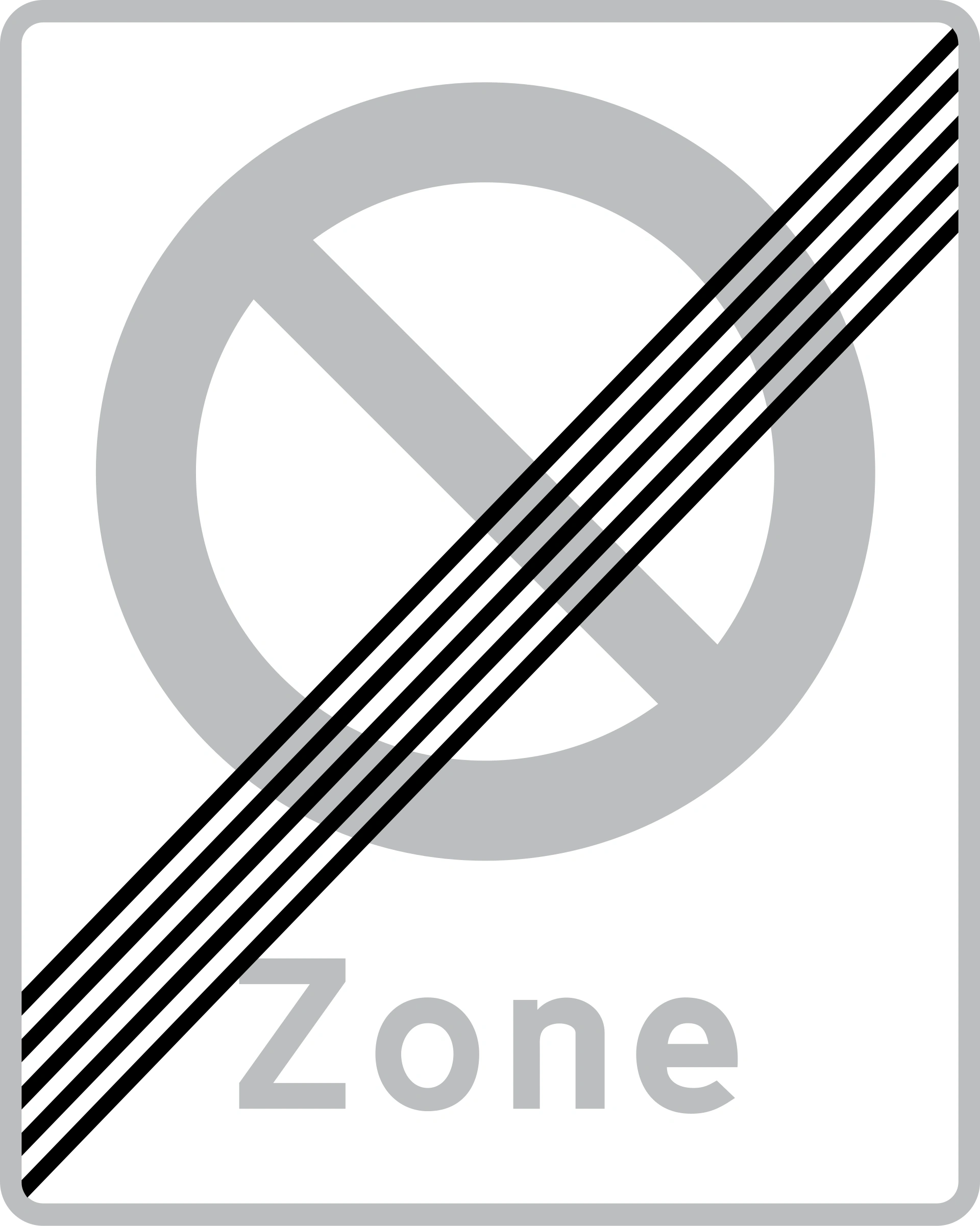 E69 - Ende der Parkverbotszone Verkehrsschild