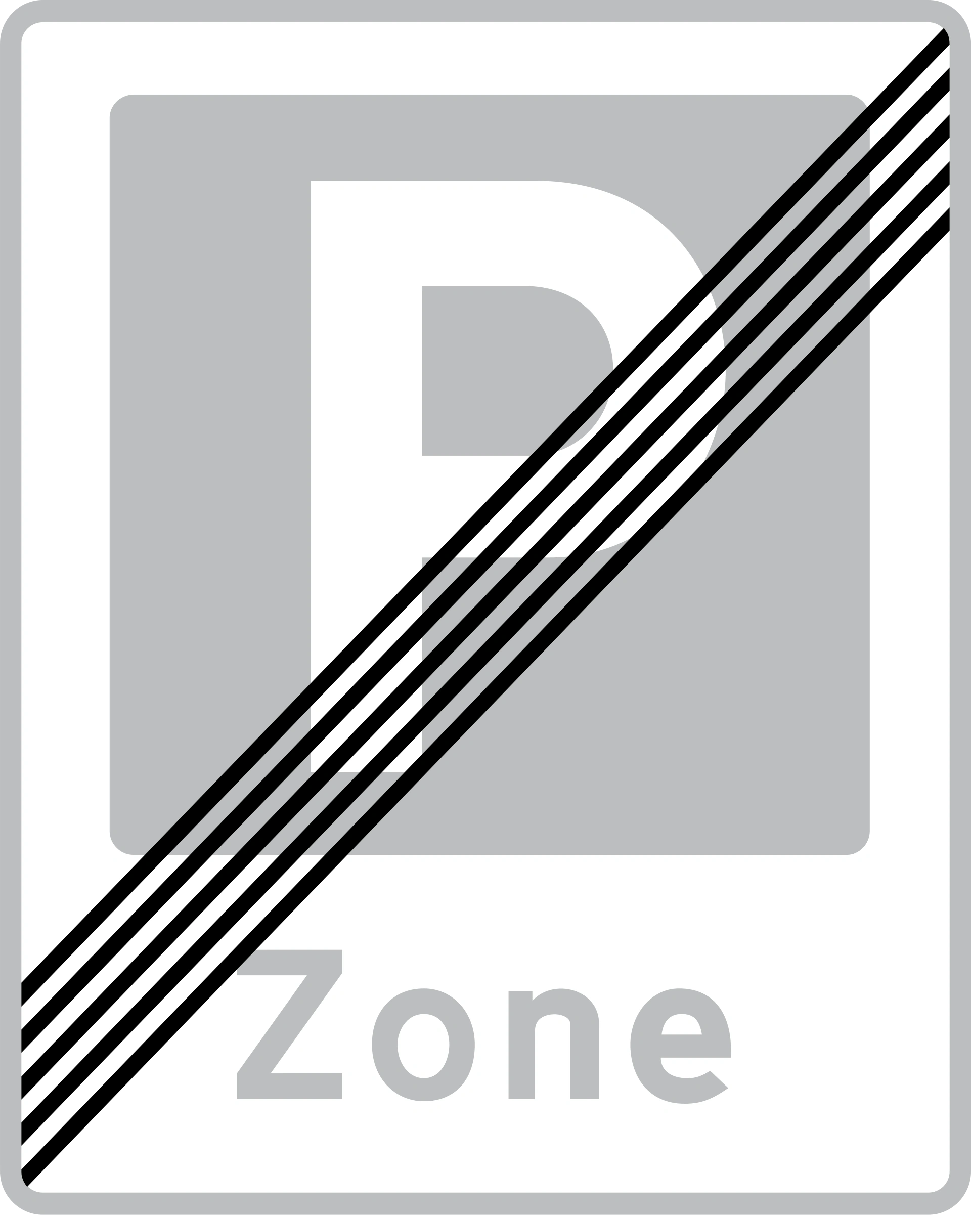 E69.3 - Ende einer Zone mit Parkverbot Verkehrsschild