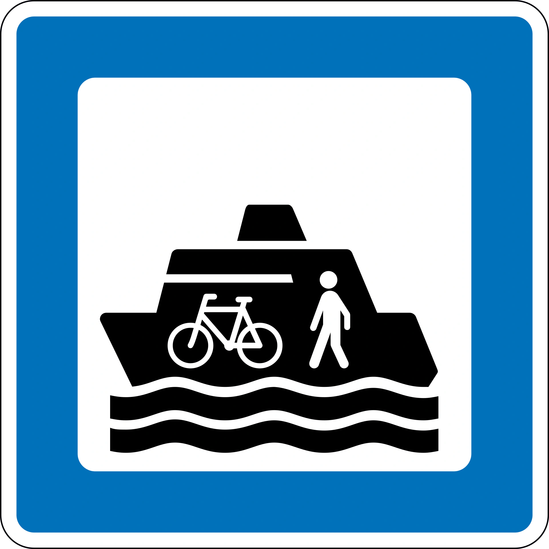 M10 - Fähre für Fußgänger und Fahrräder Verkehrsschild