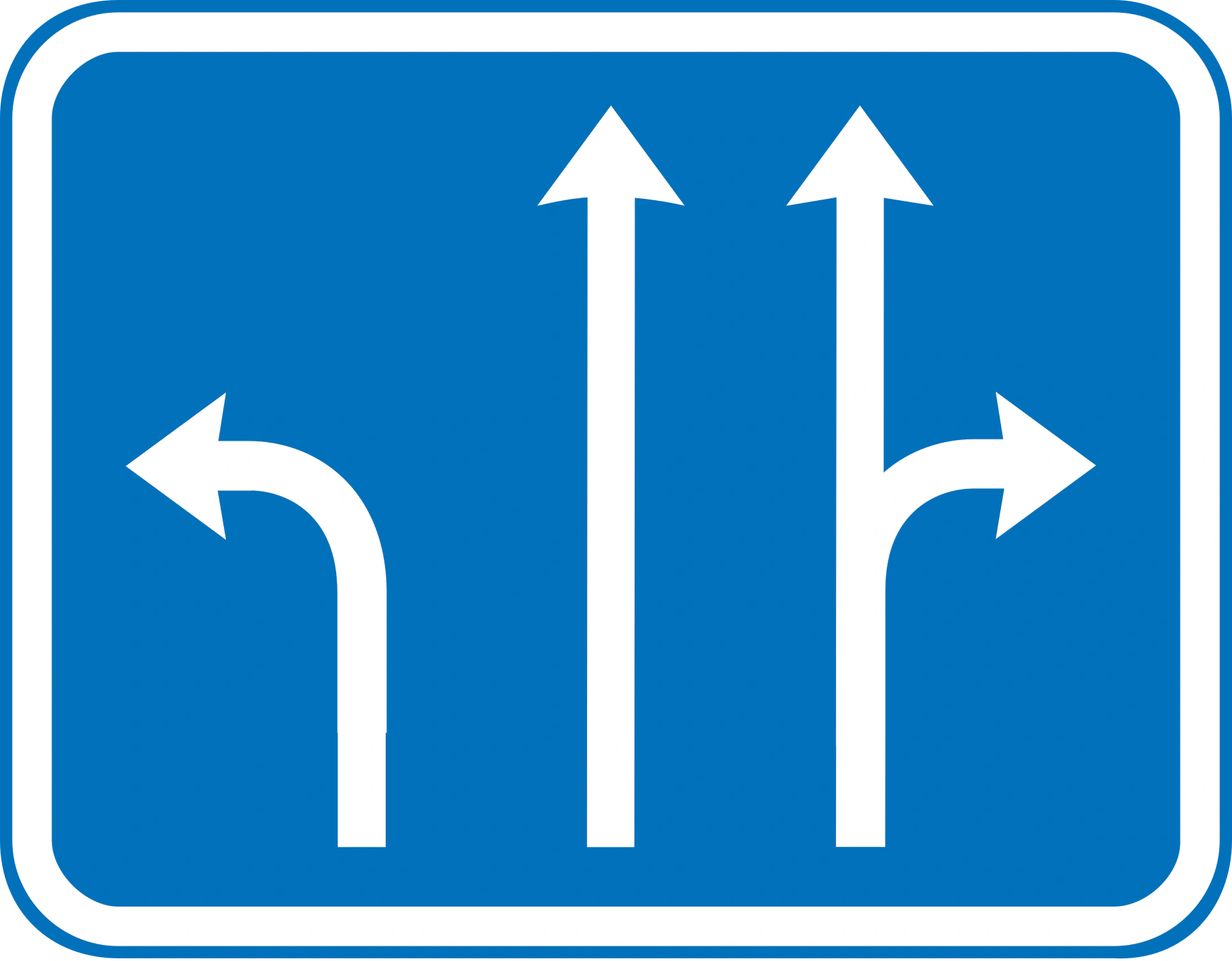 E15 - Fahrspuren an Kreuzung Verkehrsschild