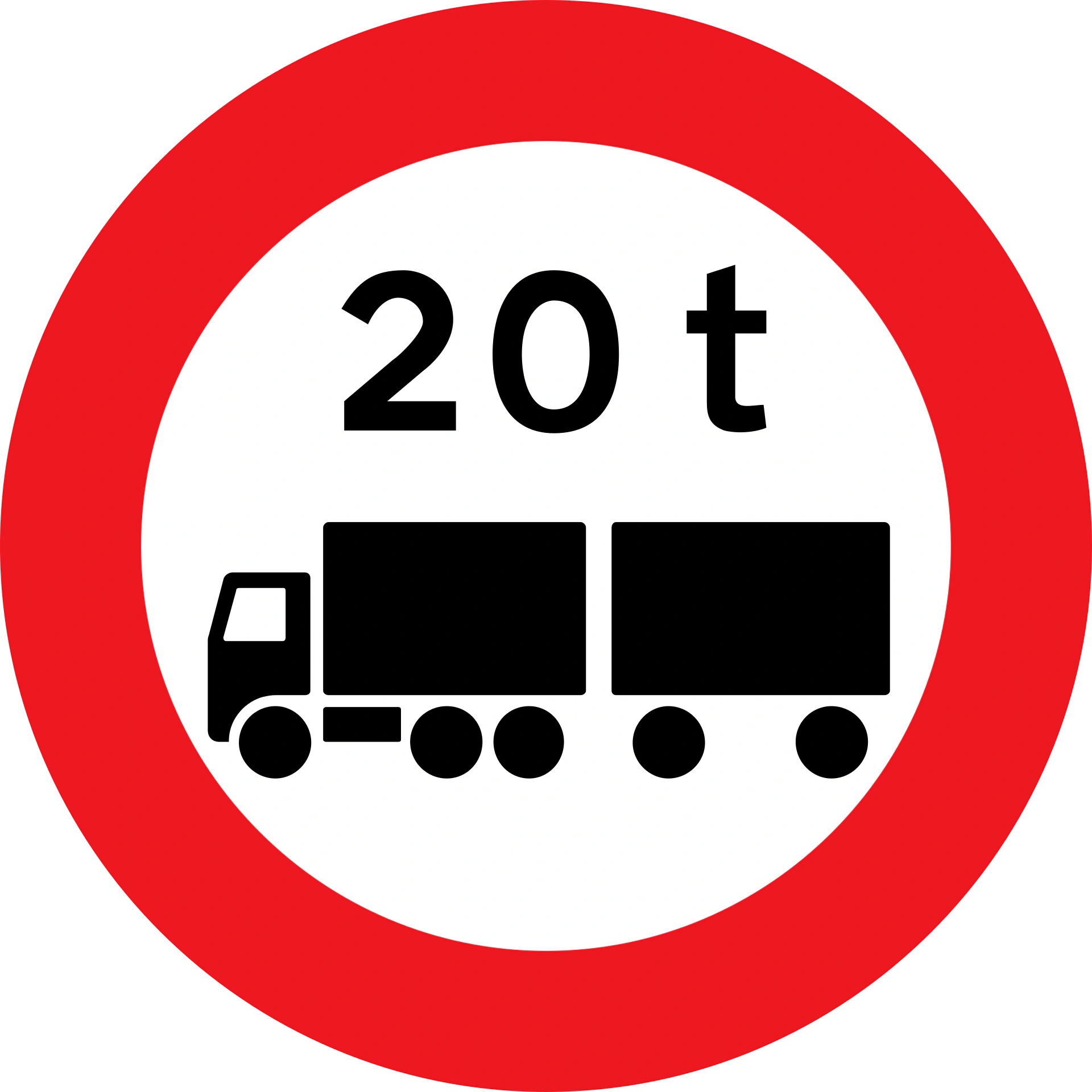 C32 - Maximalgewicht des Zügen Verkehrsschild