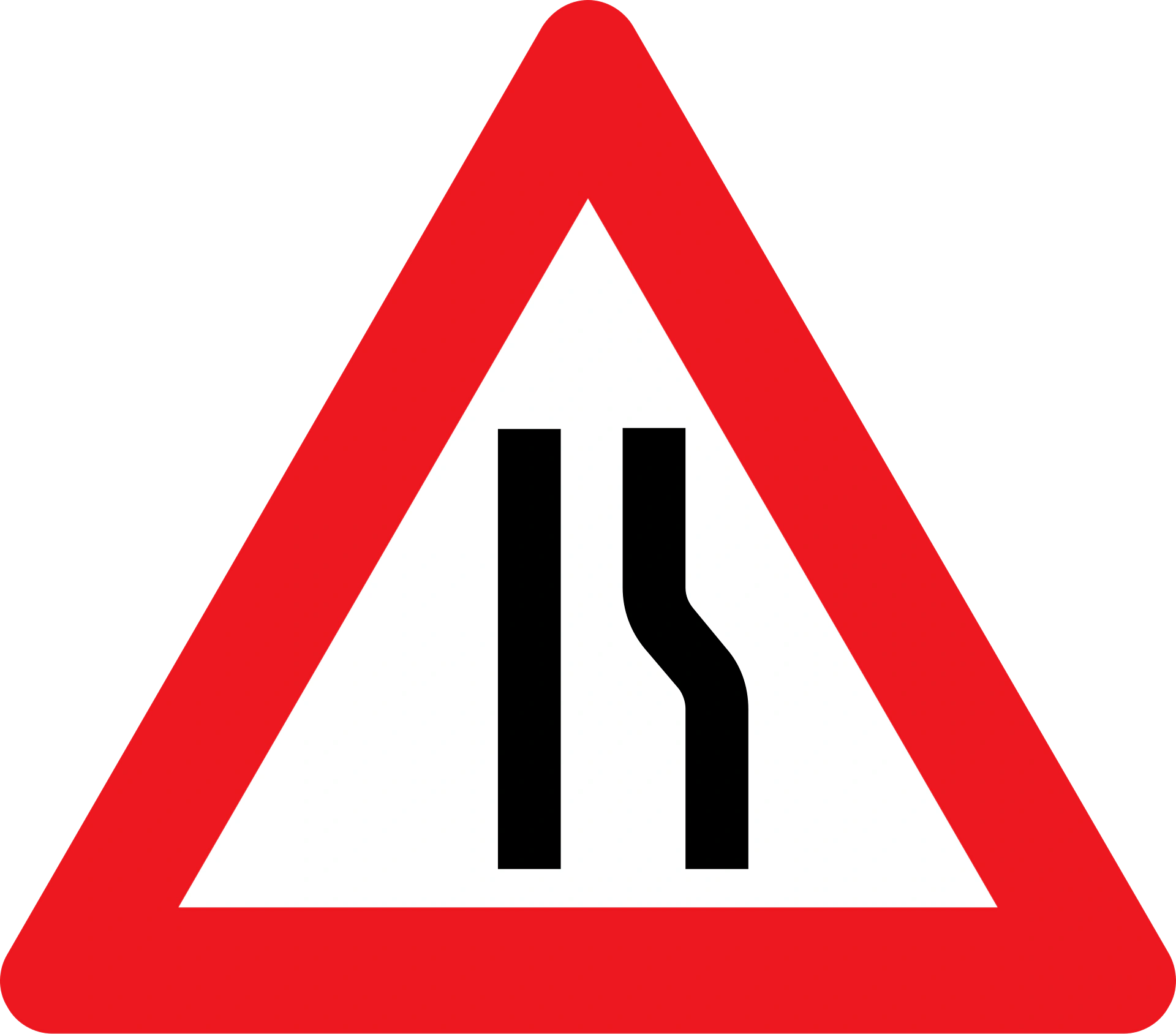A43.3 - Straße verengt sich nach rechts Verkehrsschild