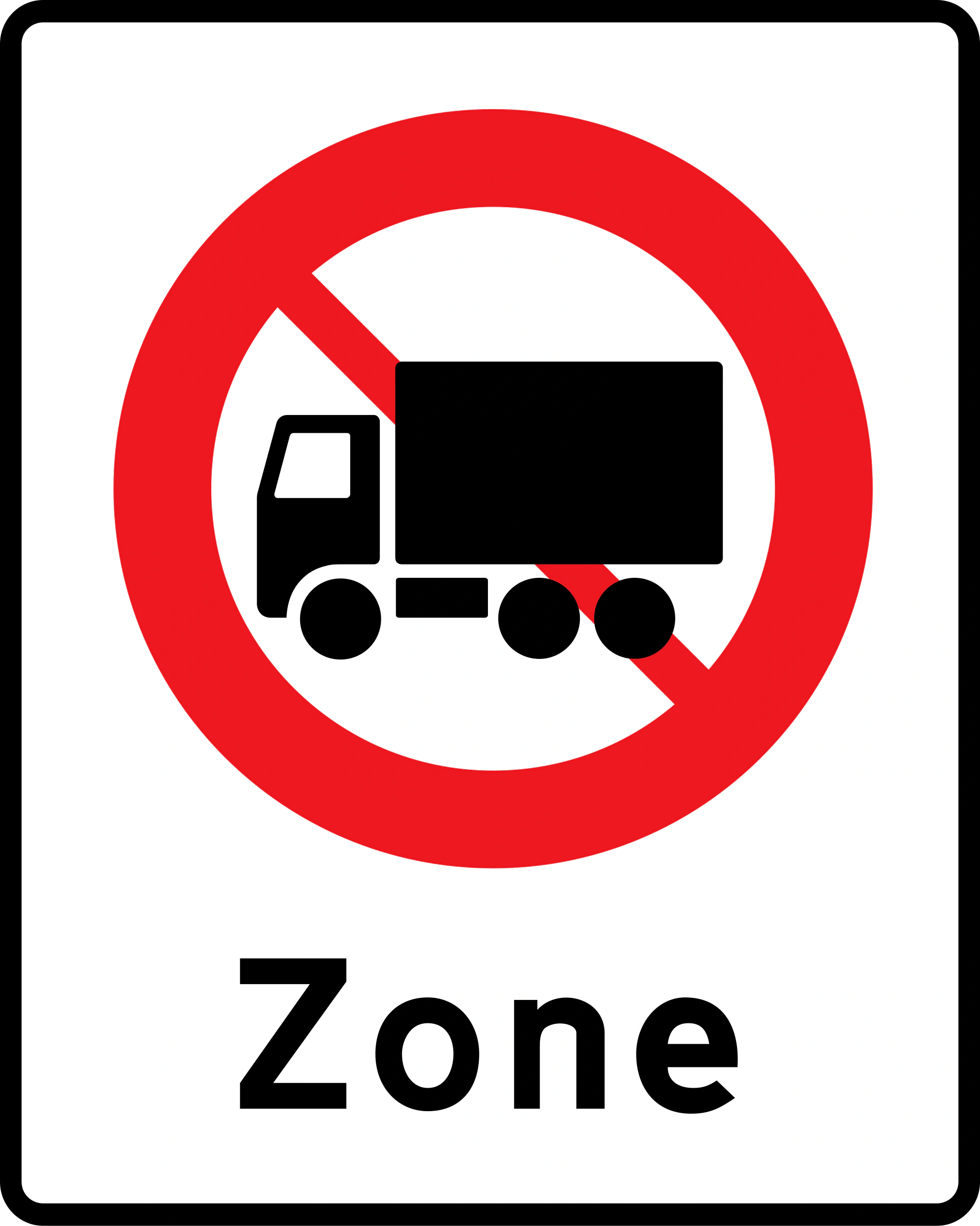 E68.5 - Zone für Lkw nicht gestattet Verkehrsschild