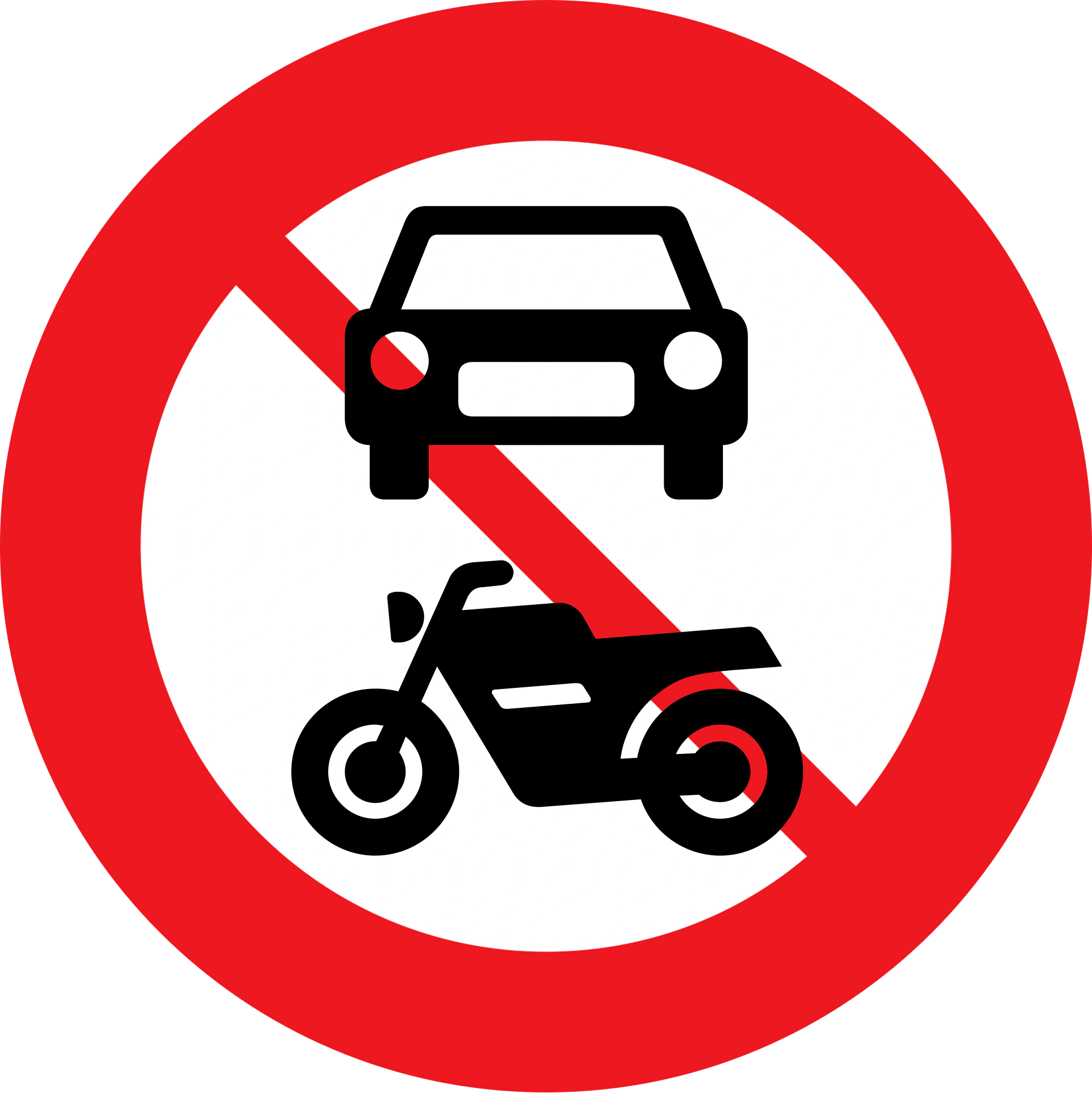 C22.1 - Keine Kraftfahrzeuge Verkehrsschild