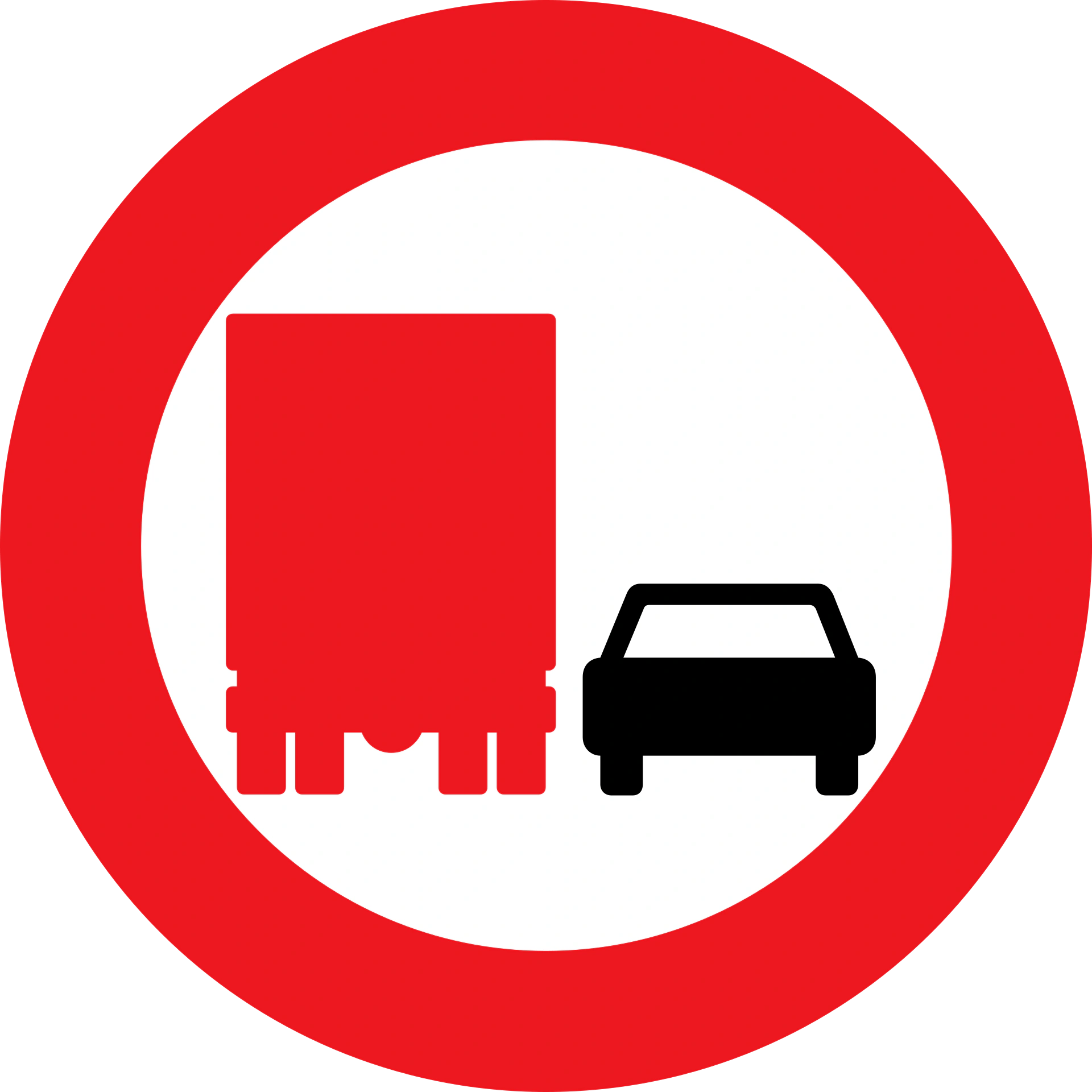 C52 - Überholverbot für schwere Kraftfahrzeuge Verkehrsschild