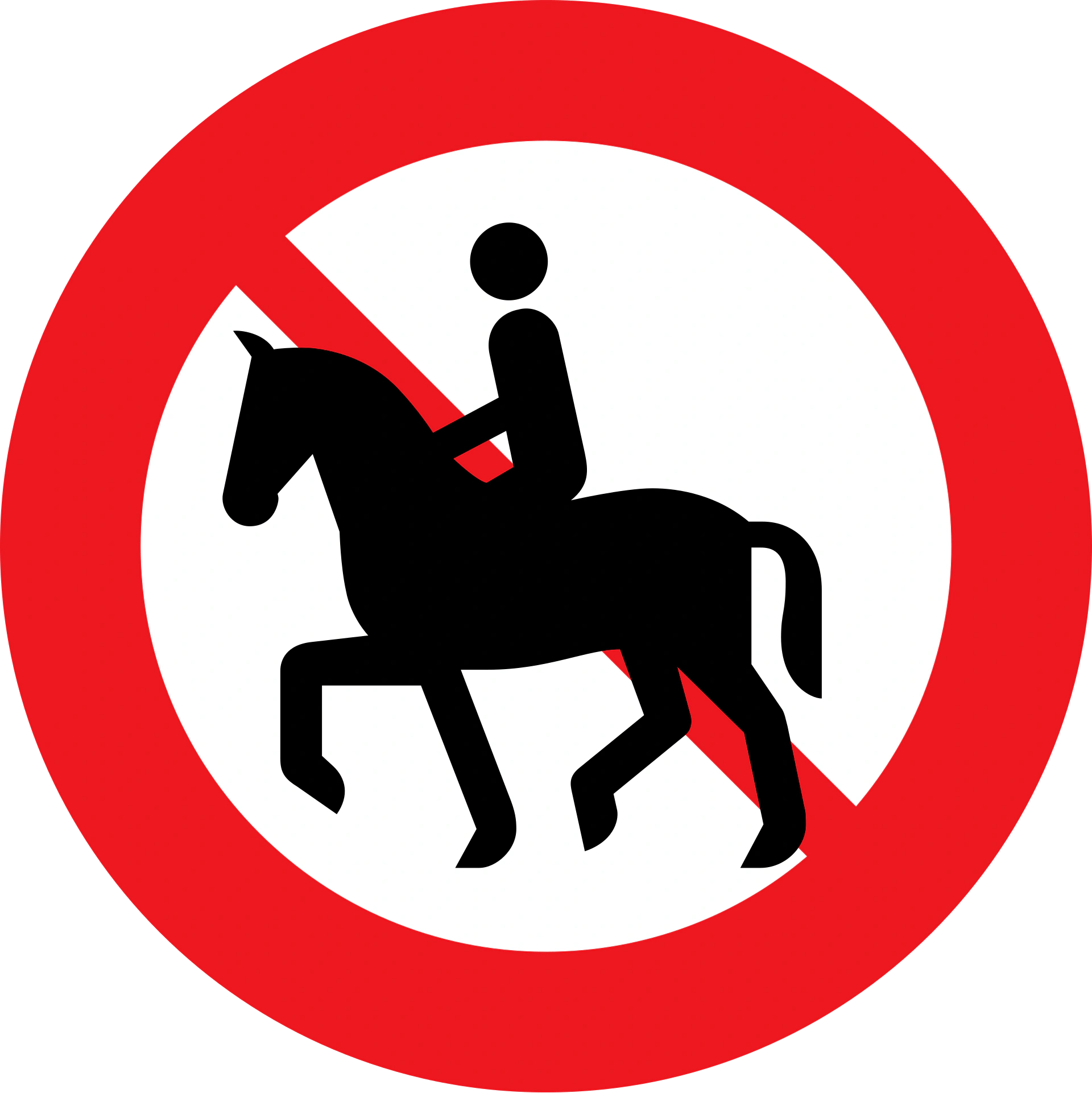C26.1 - Reiten oder Führen eines Pferdes verboten Verkehrsschild