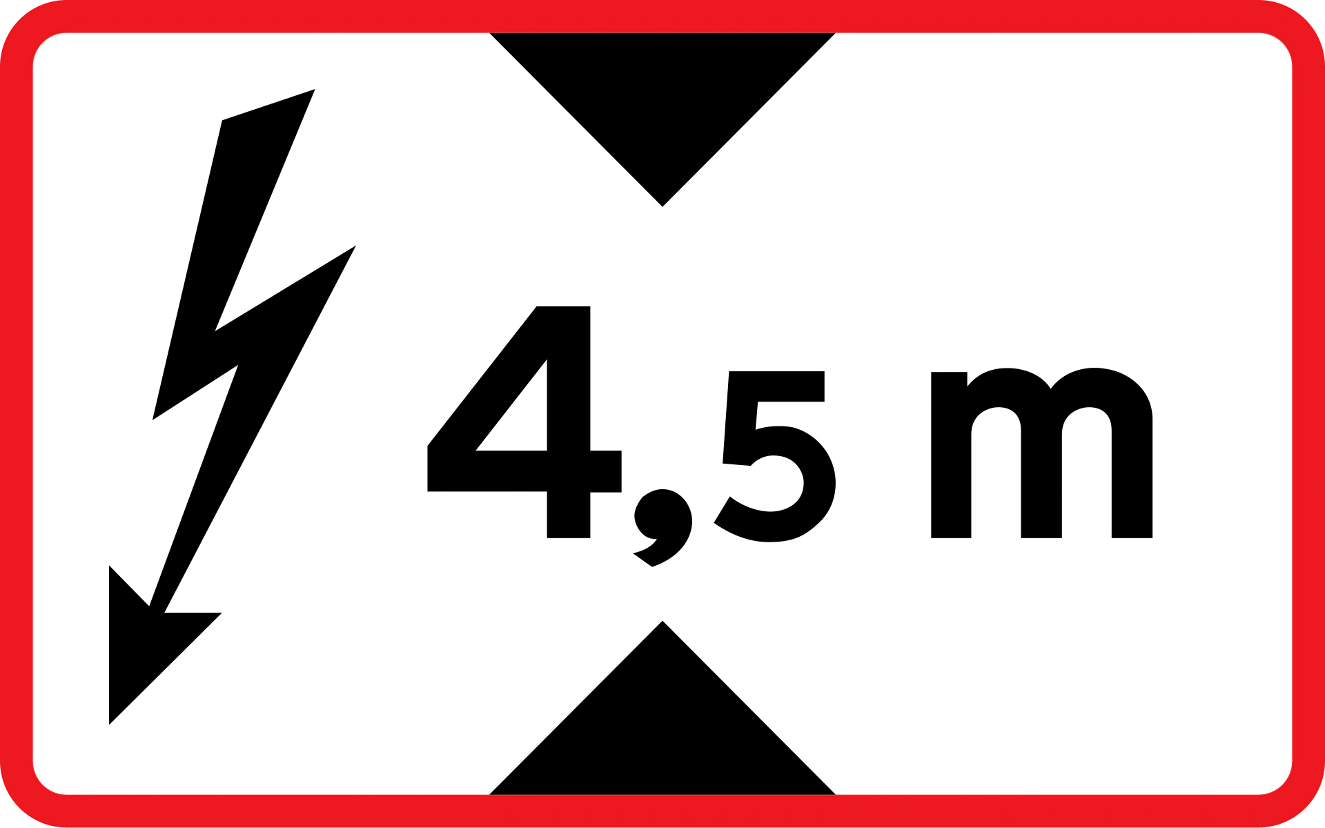 UA73 - Oberleitungen am Bahnübergang Verkehrsschild