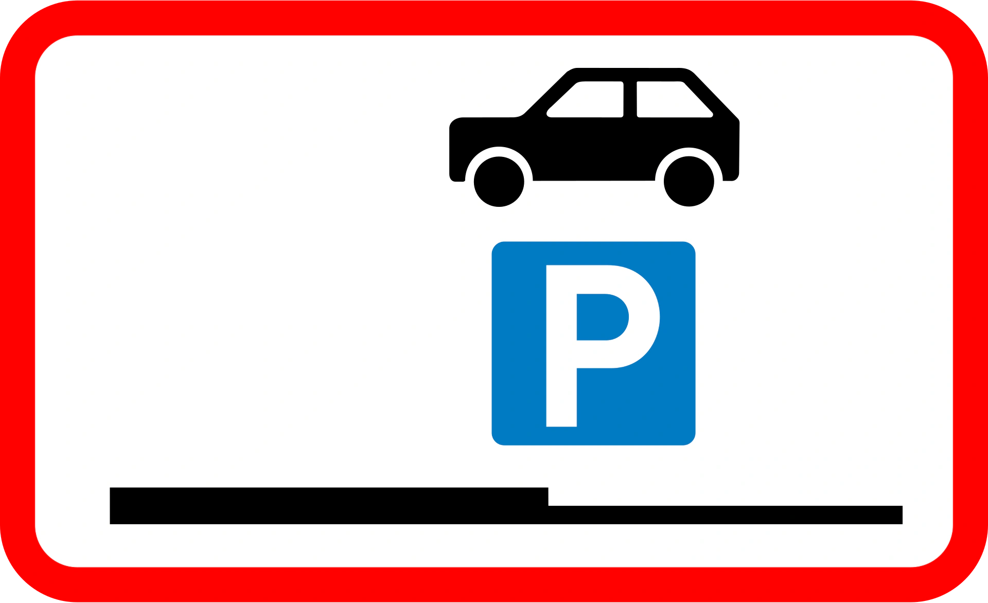 UC60.7 - Parken auf dem Seitenstreifen erlaubt Verkehrsschild
