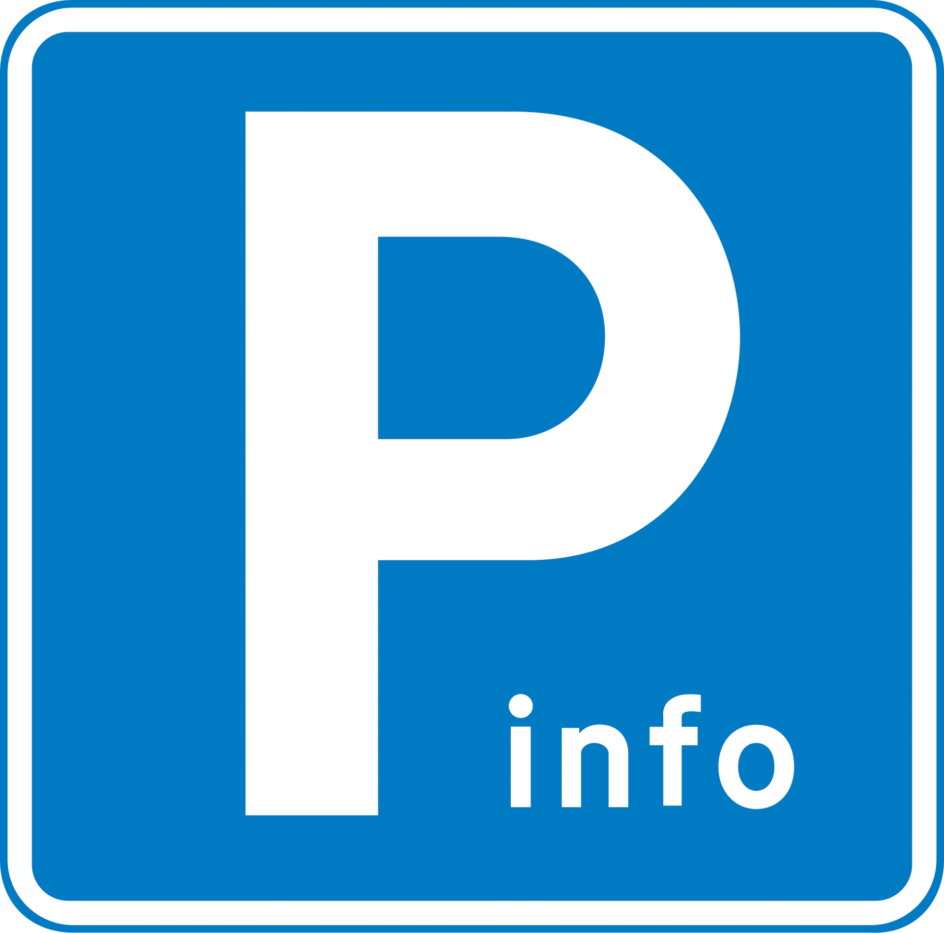 E70 - Parkzone-Information Verkehrsschild
