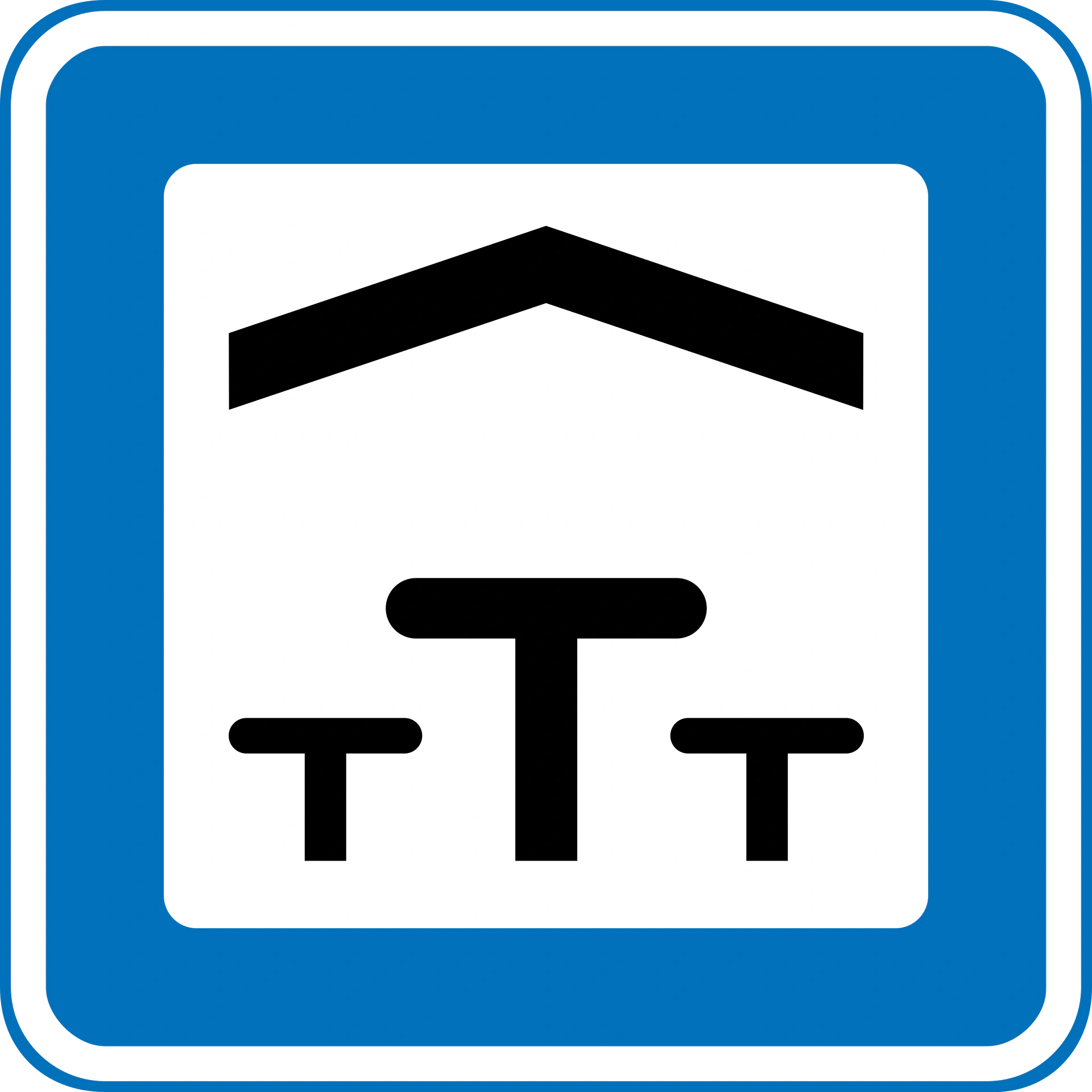 M138 - Picknickplatz, drinnen oder draußen Verkehrsschild