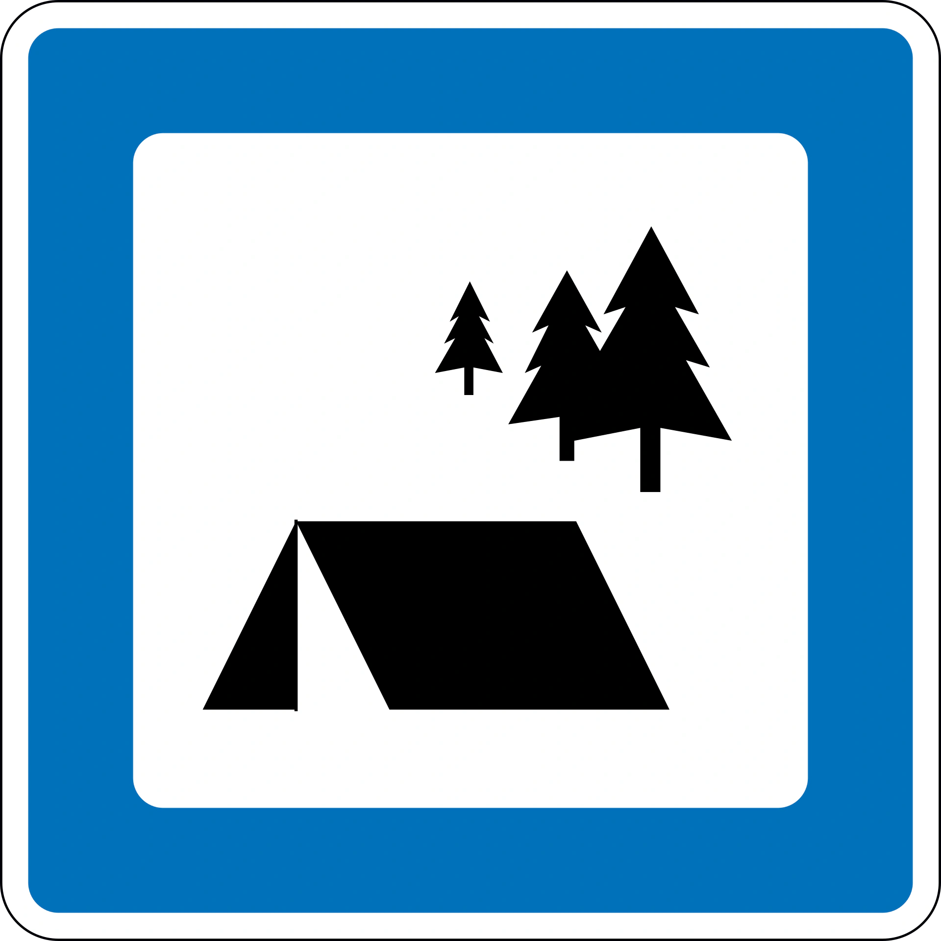M30 - Campingplatz für Wanderer Verkehrsschild