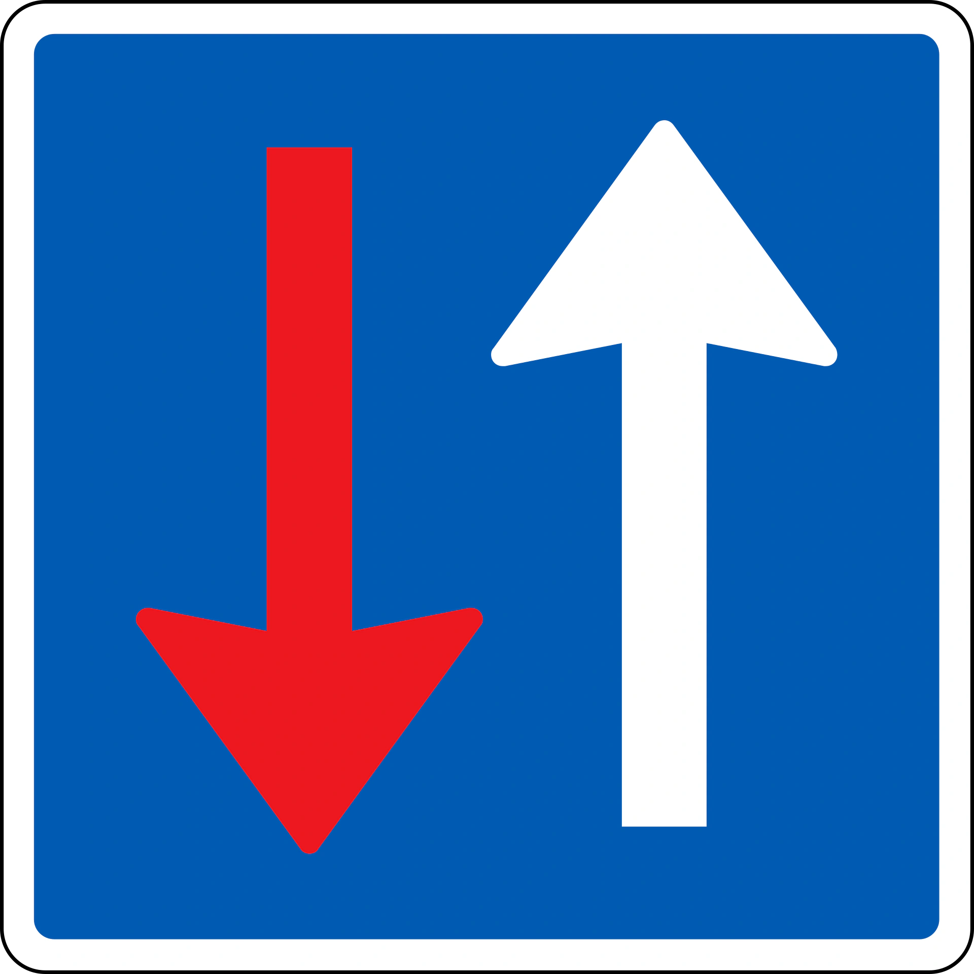 B19 - Vorfahrt vor dem Gegenverkehr Verkehrsschild