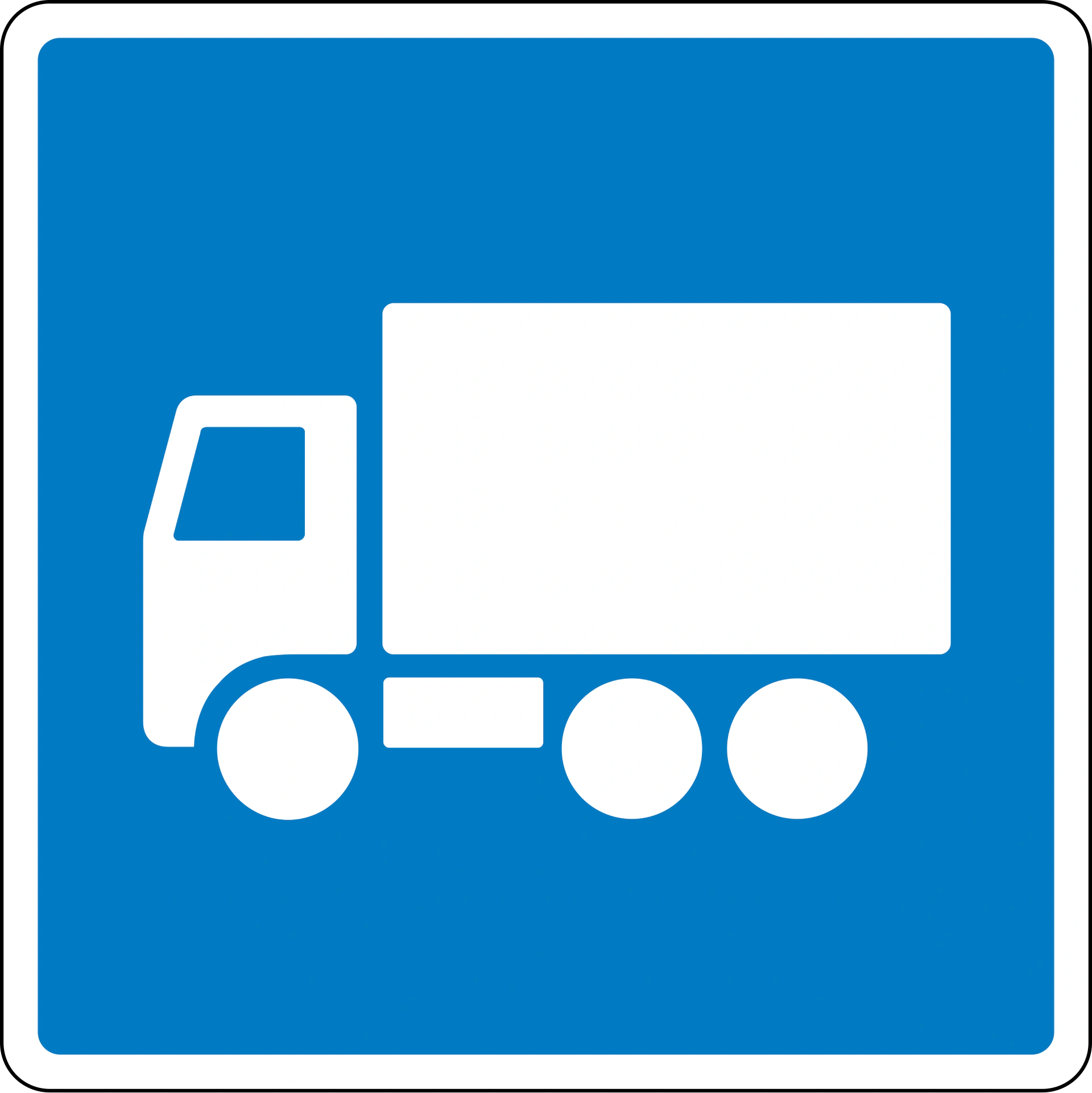 E22.1 - Empfohlene Route für schwere Nutzfahrzeuge Verkehrsschild