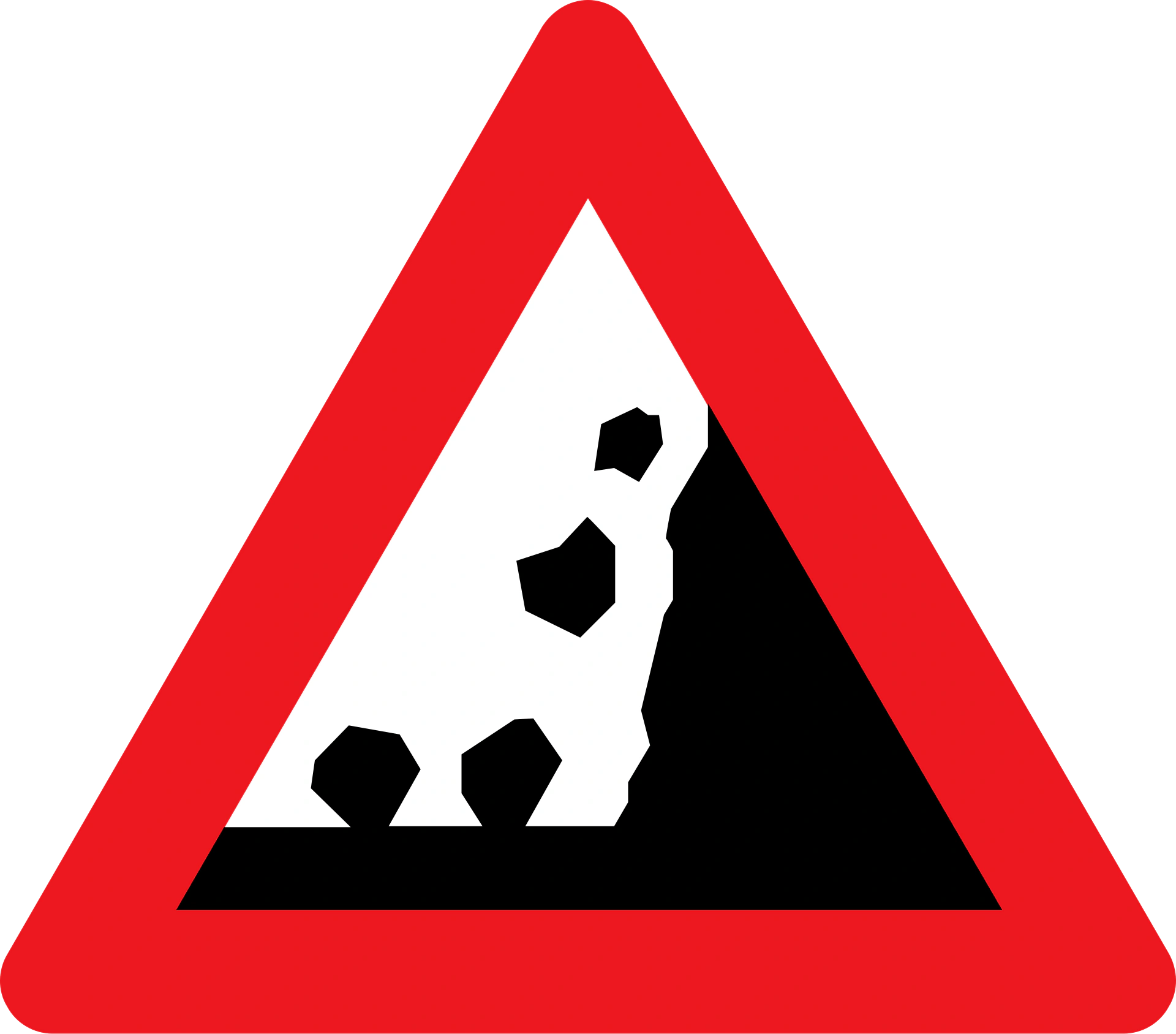 A34 - Steinschlag Verkehrsschild