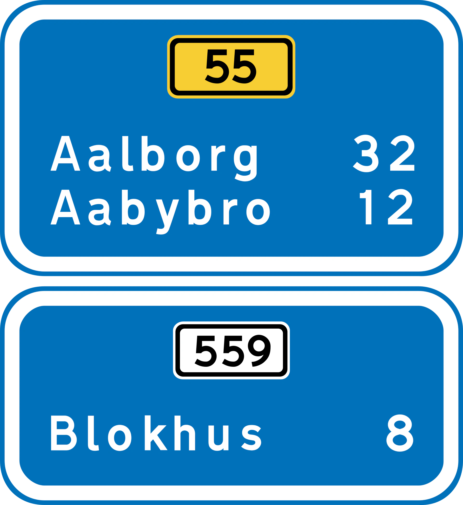 H42 - Entfernungsanzeige geteilt Verkehrsschild