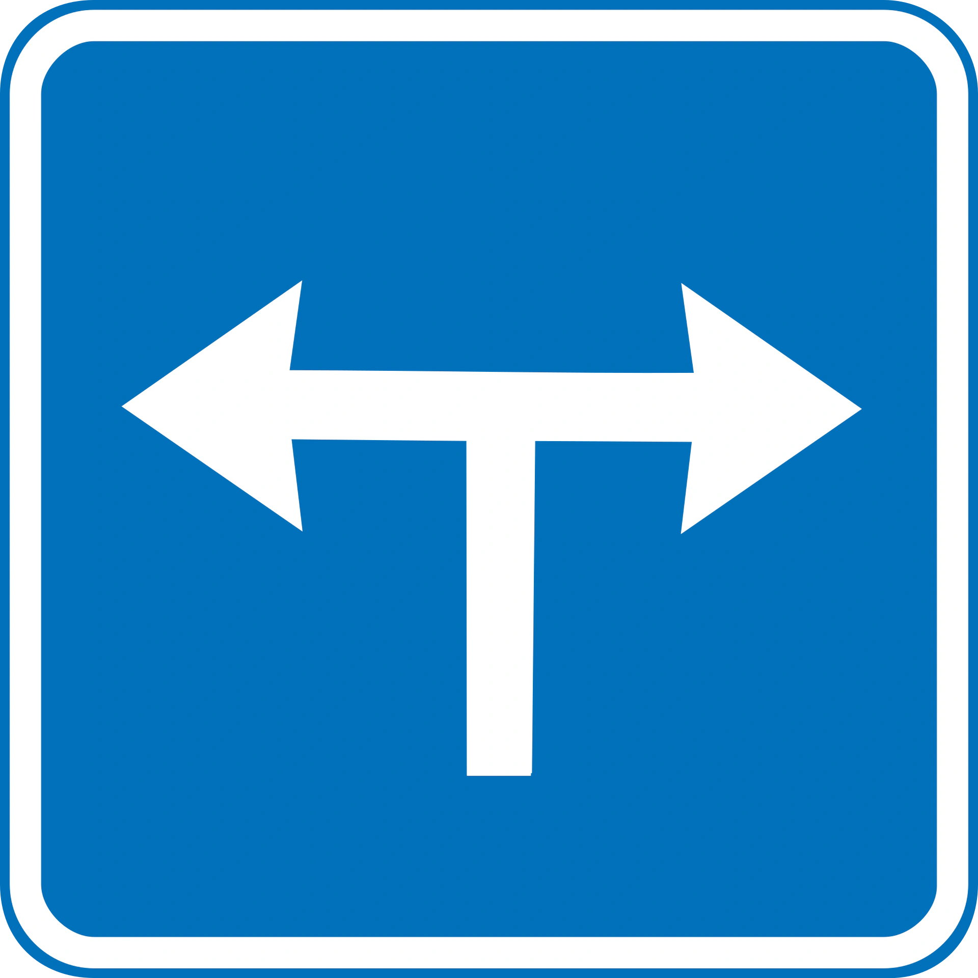 E11.8 - Links oder rechts abbiegen Verkehrsschild