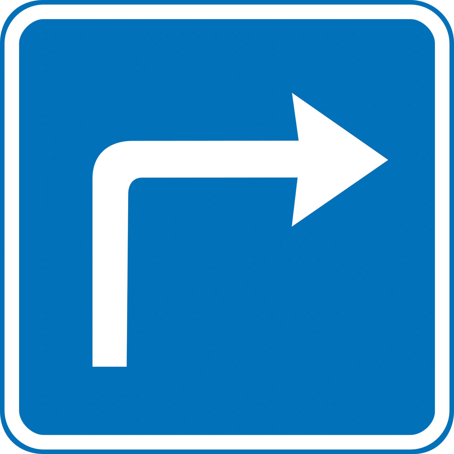 E11.5 - Rechts abbiegen Verkehrsschild