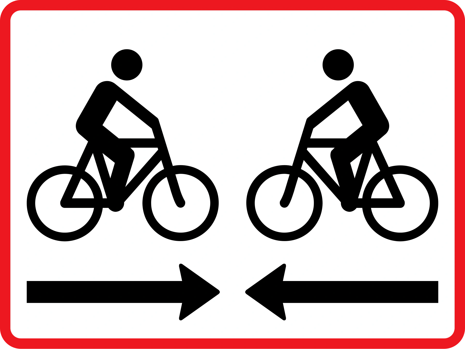 UB11.2 - Zweirichtungsradweg oder Fahrbahnüberquerung Verkehrsschild