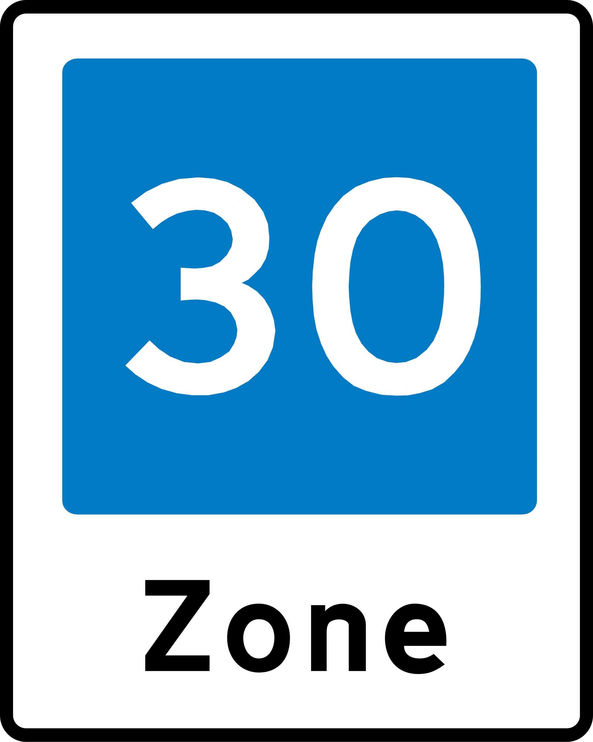 E53 - Zone mit Verkehrsberuhigung Verkehrsschild