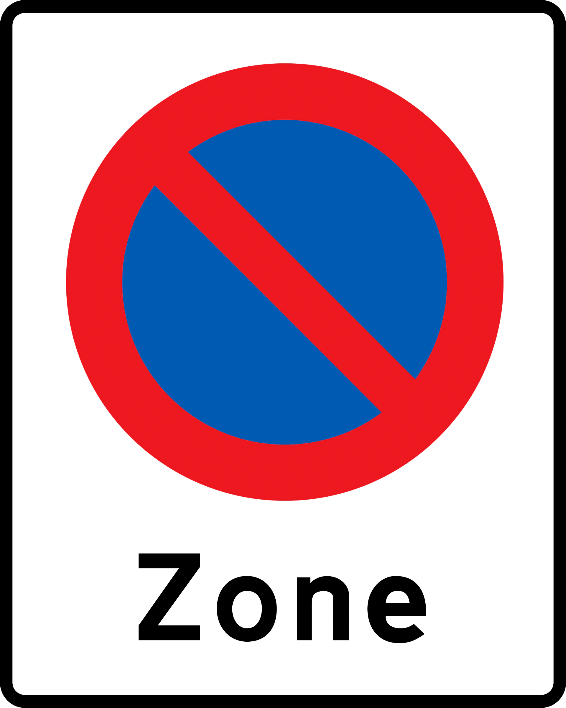 E68 - Zone mit Parkverbot Verkehrsschild