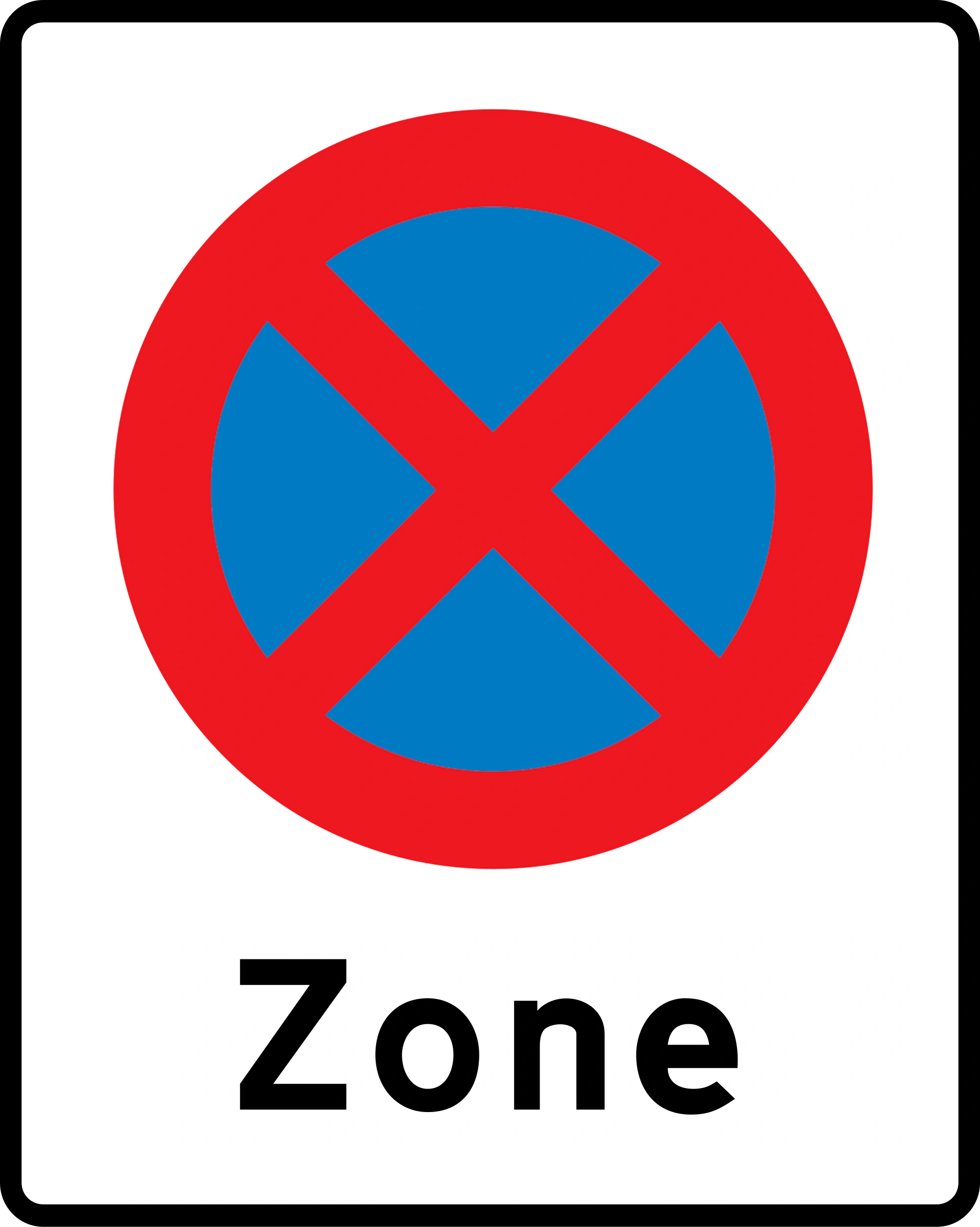 E68.2 - Zone ohne Halt Verkehrsschild