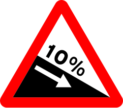 P-16a - Steile Abfahrt Verkehrsschild