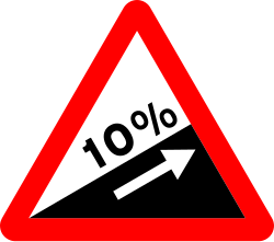 P-16b - Steile Steigung Verkehrsschild