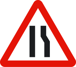 P-17a - Fahrbahnverengung rechts Verkehrsschild