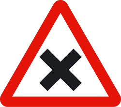 P-2 - Kreuzung mit Vorfahrt von rechts Verkehrsschild