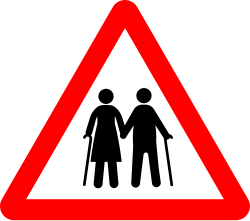P-21b - Ältere Fußgänger Verkehrsschild