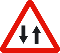P-25 - Gegenverkehr Verkehrsschild