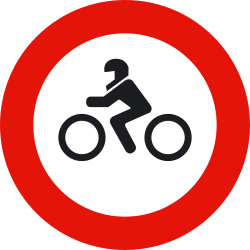 R-104 - Keine Motorräder Verkehrsschild