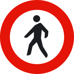 R-116 - Keine Fußgänger Verkehrsschild