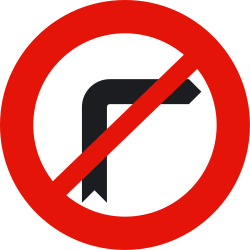 R-302 - Keine Rechtsabbiegung Verkehrsschild