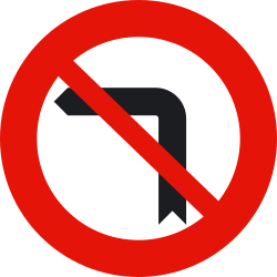 R-303 - Keine Linksabbiegung Verkehrsschild
