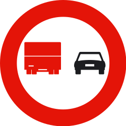 R-306 - Überholverbot für schwere Kraftfahrzeuge Verkehrsschild