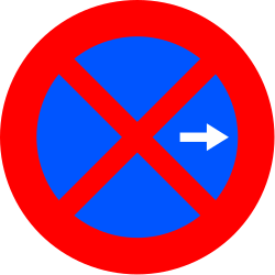R-307b - Absolutes Halte- und Parkverbot (nur rechts) Verkehrsschild