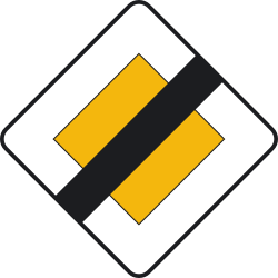 R-4 - Ende der Vorfahrtsstraße Verkehrsschild