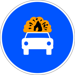 R-416 - Segnale stradale Strada per veicoli che trasportano esplosivi