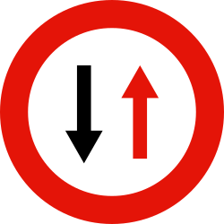R-5 - Vorfahrt für Gegenverkehr Verkehrsschild