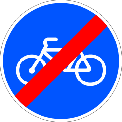 R-505 - Segnale stradale Fine della strada per biciclette