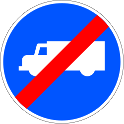 R-509 - Segnale stradale Fine della strada per camion e furgoni