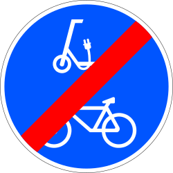 R-516 - Segnale stradale Fine della strada per dispositivi di mobilità personale e biciclette