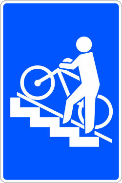 S-14e - sinal de trânsito Passagem superior para ciclistas