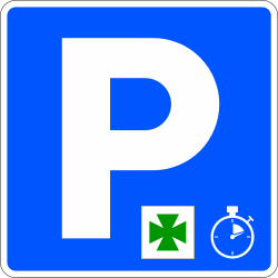 S-17a - sinal de trânsito Estacionamento Reservado para Fins Essenciais