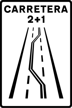 S-1c - sinal de trânsito 2+1 Road