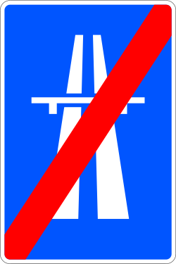 S-2 - sinal de trânsito Fim da Autoestrada