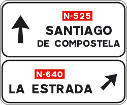 S-220 - Panneau routier Présignalisation de directions vers une route conventionnelle
